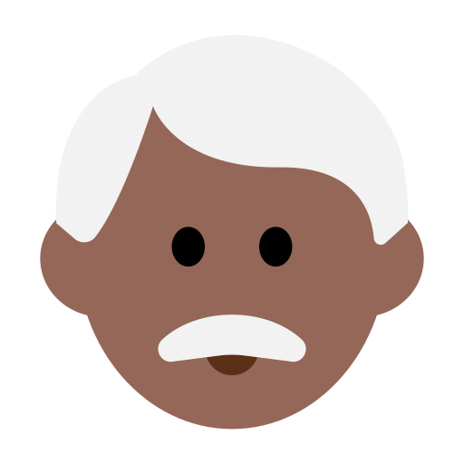 Man: Medium-Dark Skin Tone, White Hair