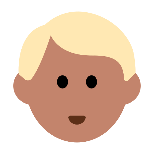Man: Medium Skin Tone, Blond Hair