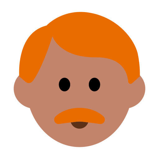 Man: Medium Skin Tone, Red Hair