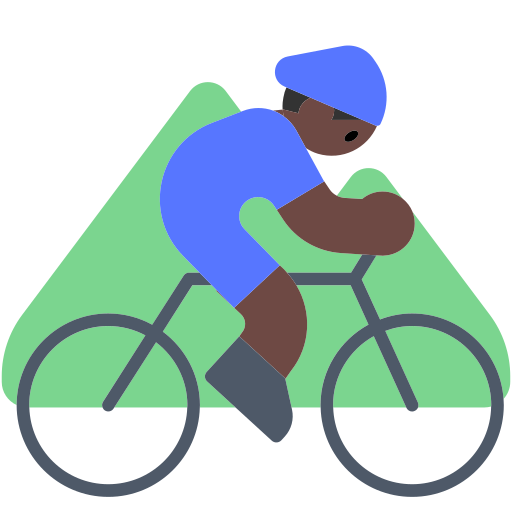 Man Mountain Biking: Dark Skin Tone