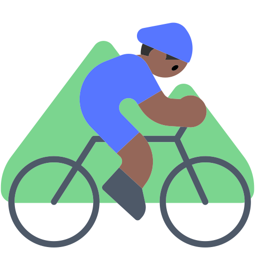 Man Mountain Biking: Medium-Dark Skin Tone