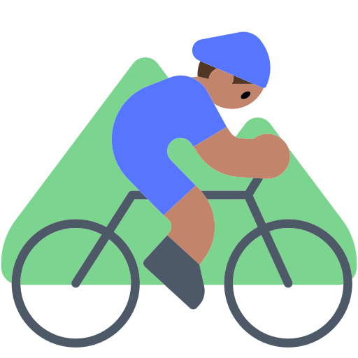 Man Mountain Biking: Medium Skin Tone