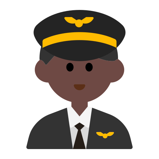 Man Pilot: Dark Skin Tone