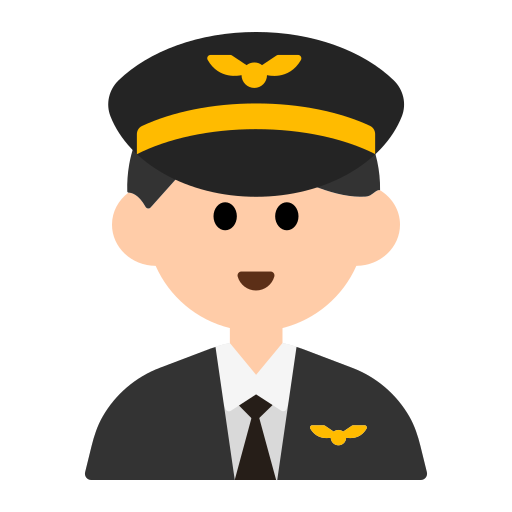 Man Pilot: Light Skin Tone