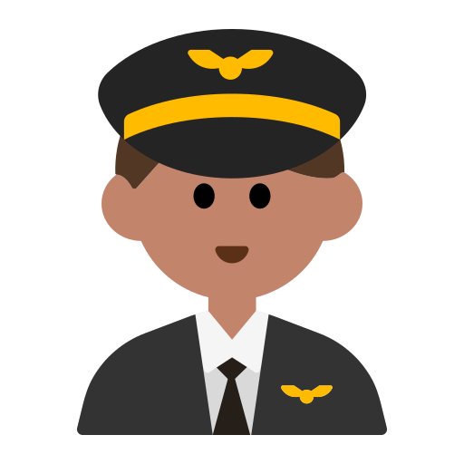 Man Pilot: Medium Skin Tone