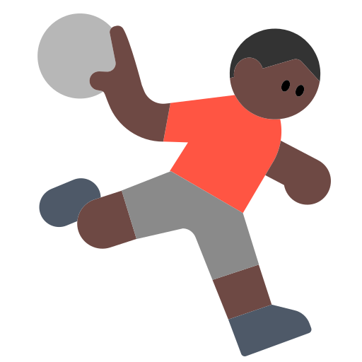 Man Playing Handball: Dark Skin Tone