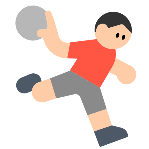 Man Playing Handball: Light Skin Tone