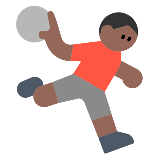 Man Playing Handball: Medium-Dark Skin Tone