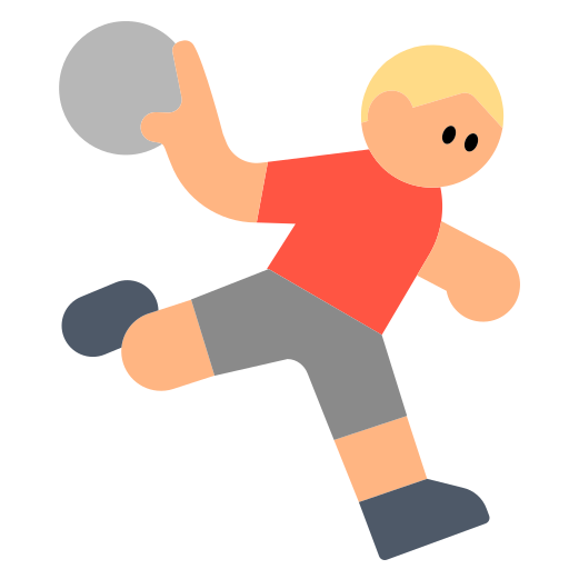 Man Playing Handball: Medium-Light Skin Tone