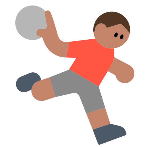 Man Playing Handball: Medium Skin Tone