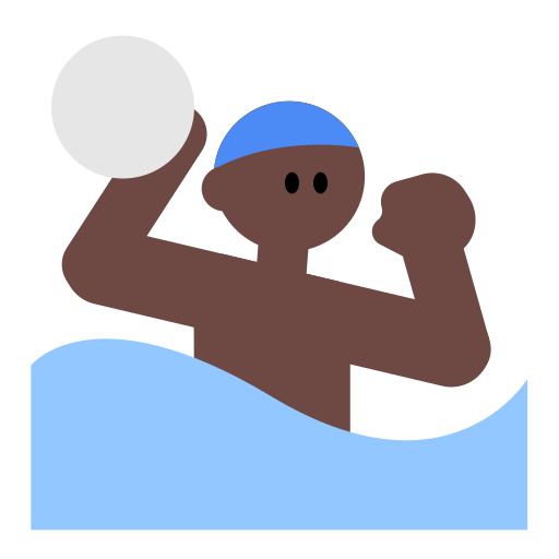 Man Playing Water Polo: Dark Skin Tone