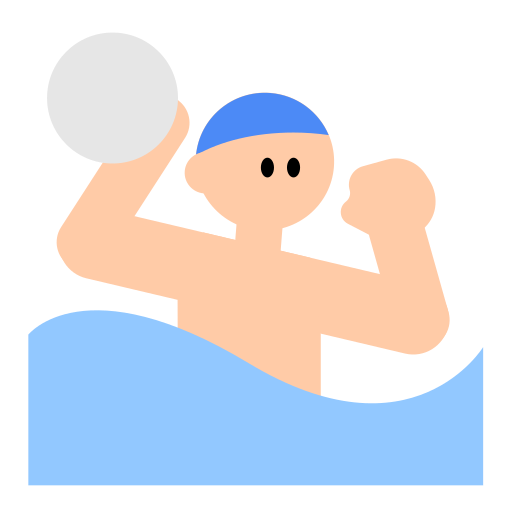 Man Playing Water Polo: Light Skin Tone