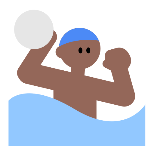 Man Playing Water Polo: Medium-Dark Skin Tone