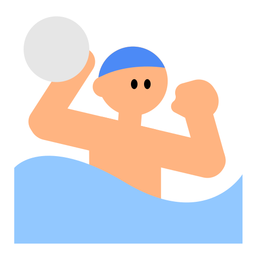 Man Playing Water Polo: Medium-Light Skin Tone