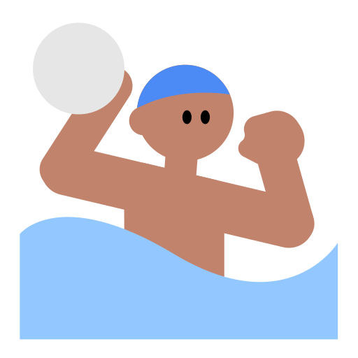 Man Playing Water Polo: Medium Skin Tone