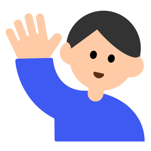 Man Raising Hand: Light Skin Tone