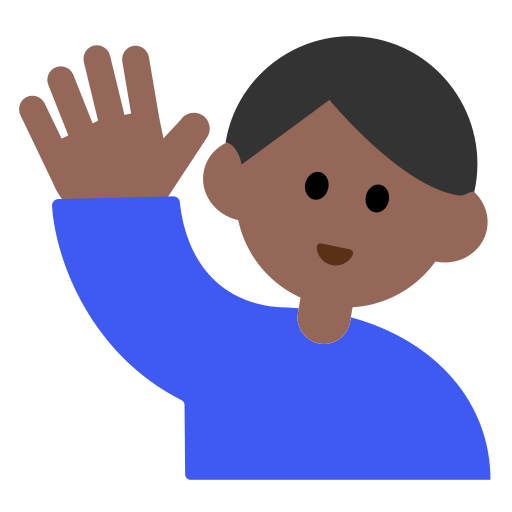 Man Raising Hand: Medium-Dark Skin Tone