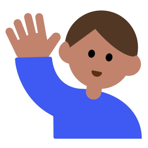 Man Raising Hand: Medium Skin Tone