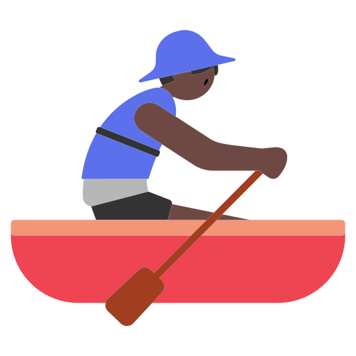 Man Rowing Boat: Dark Skin Tone