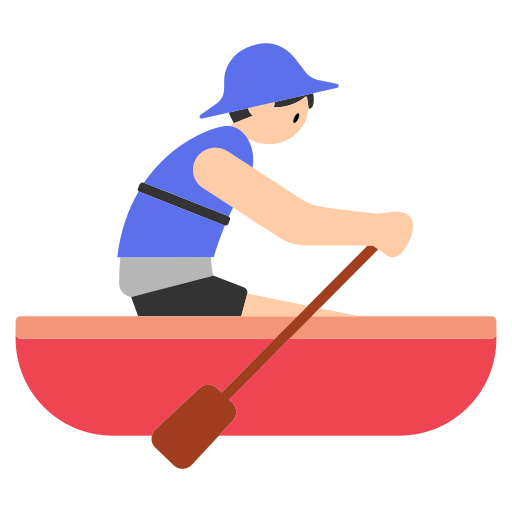 Man Rowing Boat: Light Skin Tone