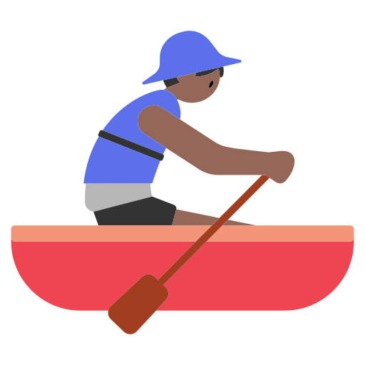 Man Rowing Boat: Medium-Dark Skin Tone