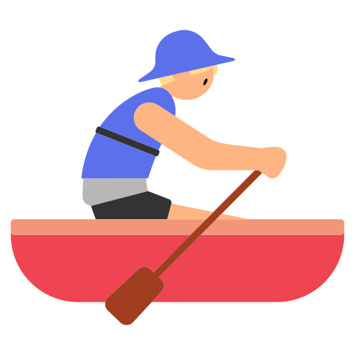 Man Rowing Boat: Medium-Light Skin Tone