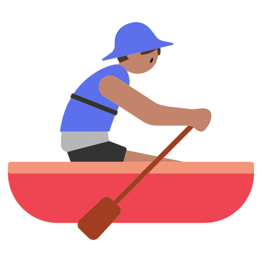 Man Rowing Boat: Medium Skin Tone