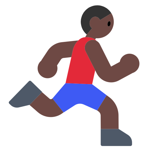 Man Running: Dark Skin Tone