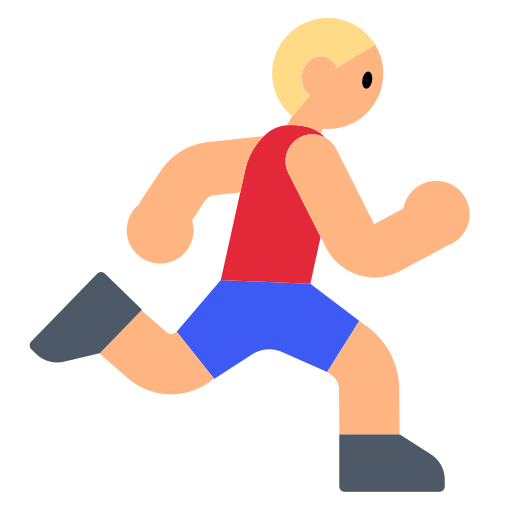 Man Running: Medium-Light Skin Tone