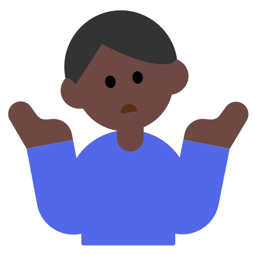 Man Shrugging: Dark Skin Tone