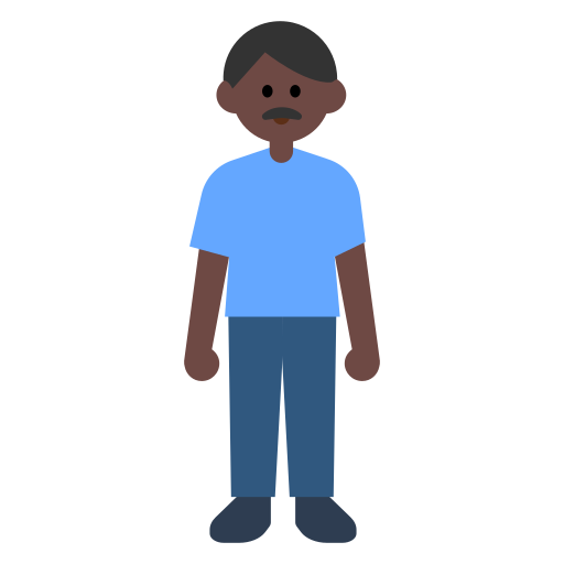 Man Standing: Dark Skin Tone