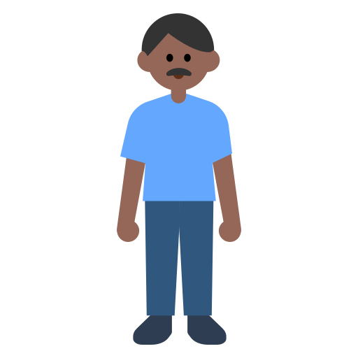 Man Standing: Medium-Dark Skin Tone