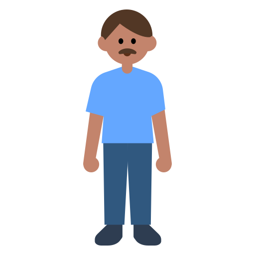 Man Standing: Medium Skin Tone