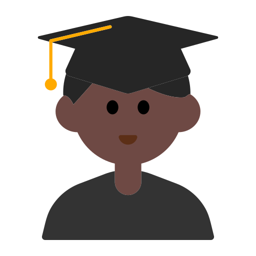 Man Student: Dark Skin Tone