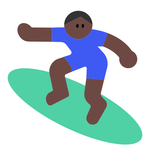 Man Surfing: Dark Skin Tone