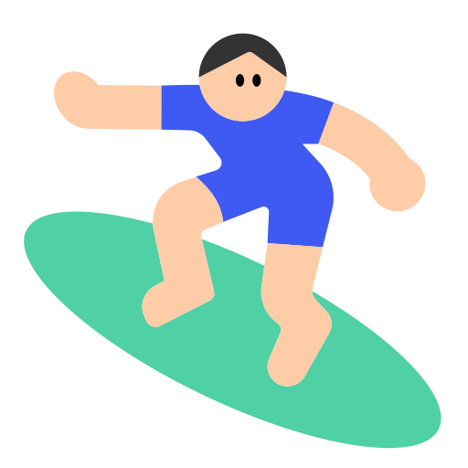 Man Surfing: Light Skin Tone
