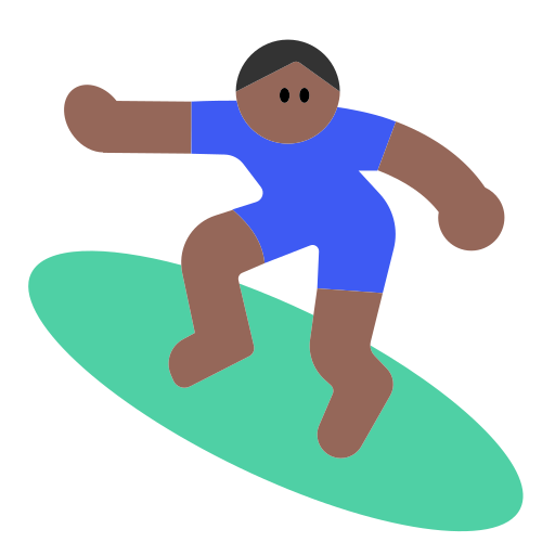 Man Surfing: Medium-Dark Skin Tone
