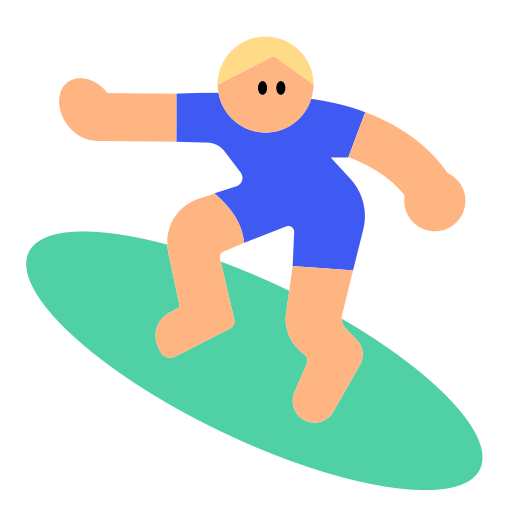 Man Surfing: Medium-Light Skin Tone