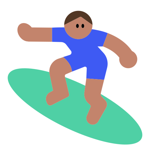 Man Surfing: Medium Skin Tone