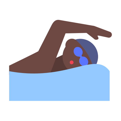 Man Swimming: Dark Skin Tone