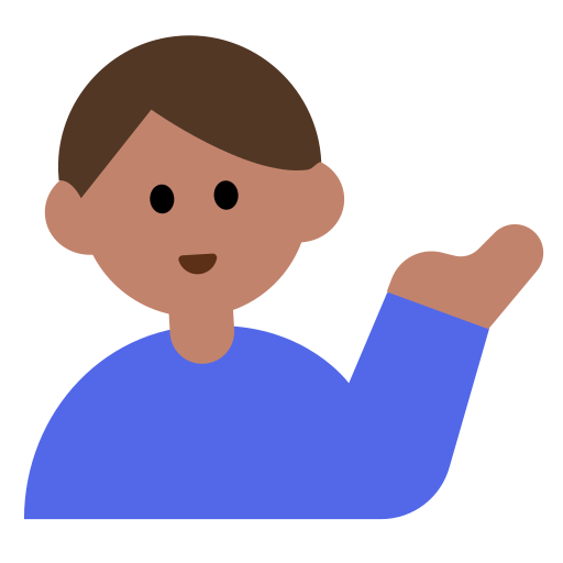 Man Tipping Hand: Medium Skin Tone
