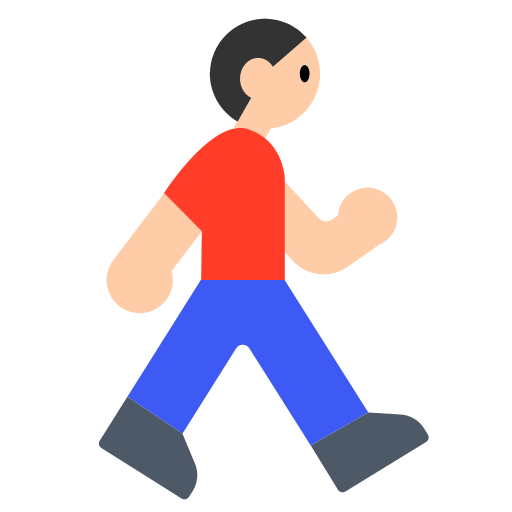 Man Walking: Light Skin Tone