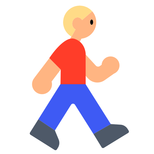 Man Walking: Medium-Light Skin Tone