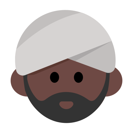 Man Wearing Turban: Dark Skin Tone