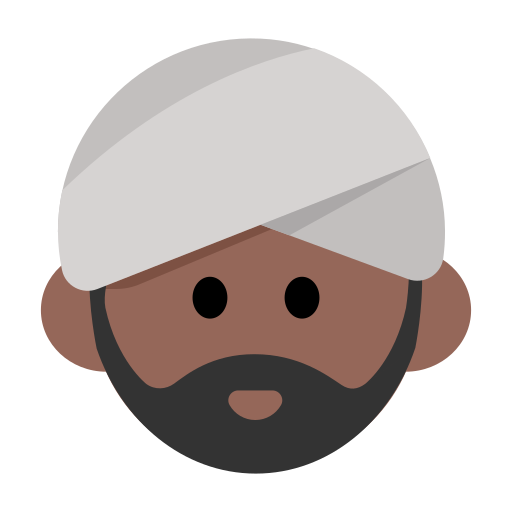 Man Wearing Turban: Medium-Dark Skin Tone