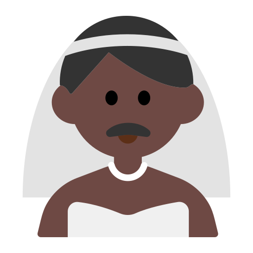 Man with Veil: Dark Skin Tone