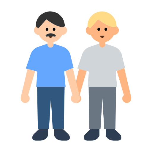 Men Holding Hands: Light Skin Tone, Medium-Light Skin Tone