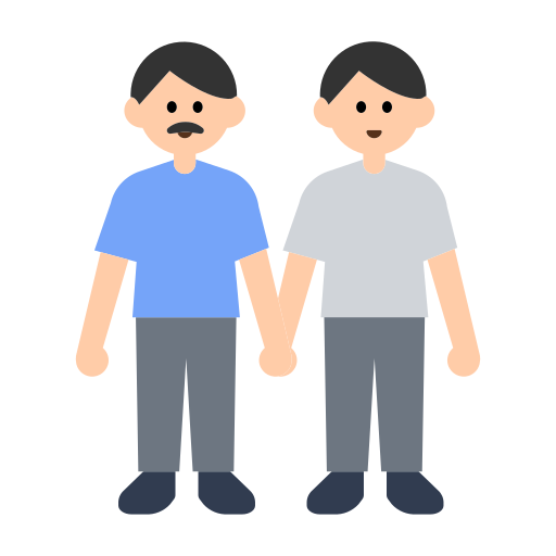 Men Holding Hands: Light Skin Tone