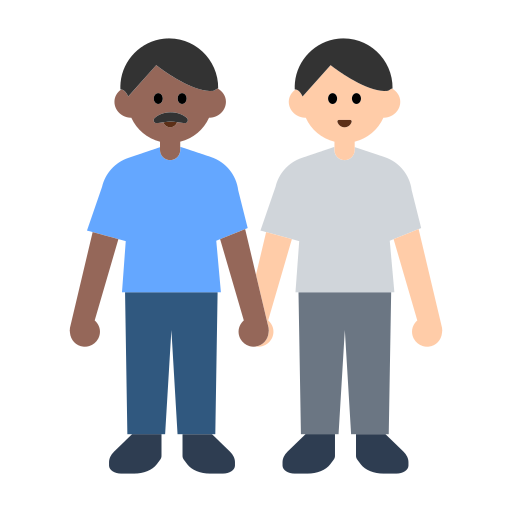 Men Holding Hands: Medium-Dark Skin Tone, Light Skin Tone