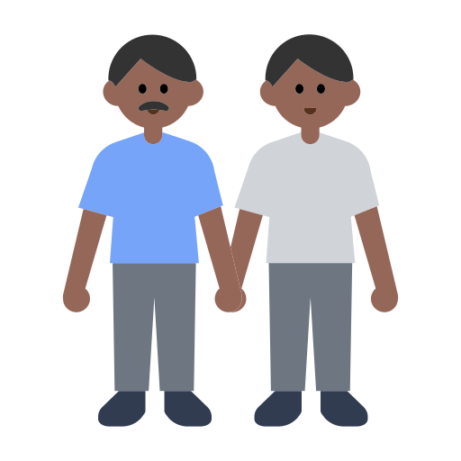 Men Holding Hands: Medium-Dark Skin Tone
